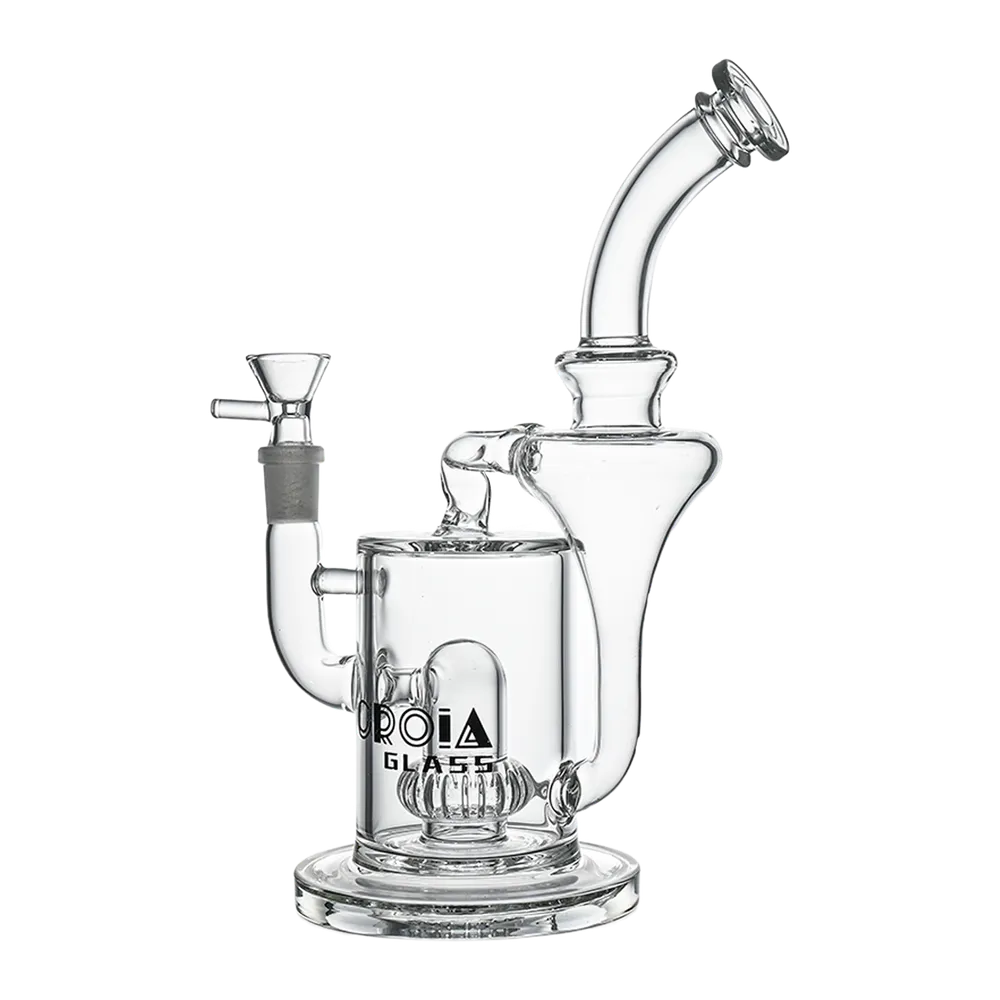 Croia Glass 10" Hourglass Recycler Scientific Bong with Crown Perc | Croia Glass