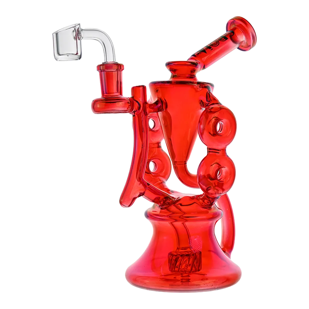 Croia Glass 10" Symmetrical Quad-Donut Klein Recycler Dab Rig | Croia Glass