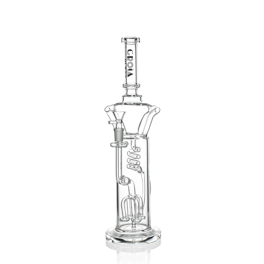 Croia Glass 15" Scientific Glass Bong with Tree Perc & Spiral Cooling | Croia Glass