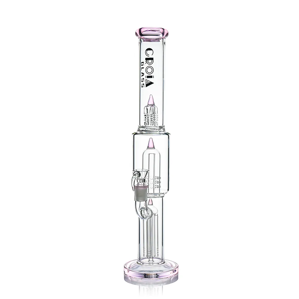 Croia Glass 16" Triple Rocket-Perc Scientific Glass Bong | Croia Glass
