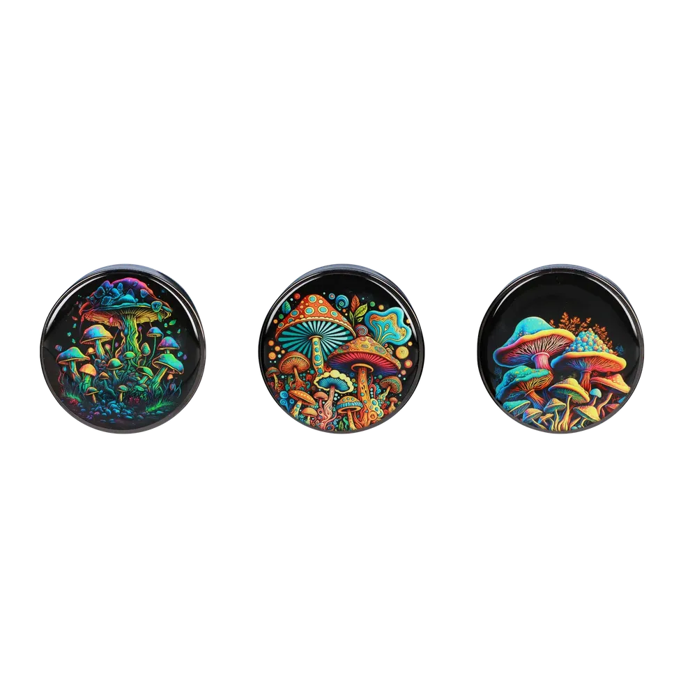 Cloud Cali Inc 63mm Chrome w/ Glowing Mushroom Grinder