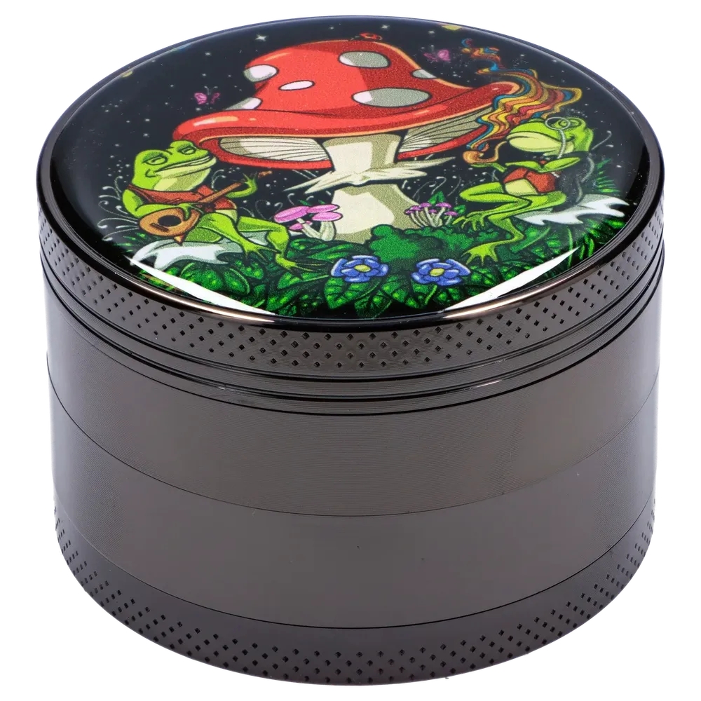 Cloud Cali Inc 63mm Chrome w/ Mushroom Frogs Grinder