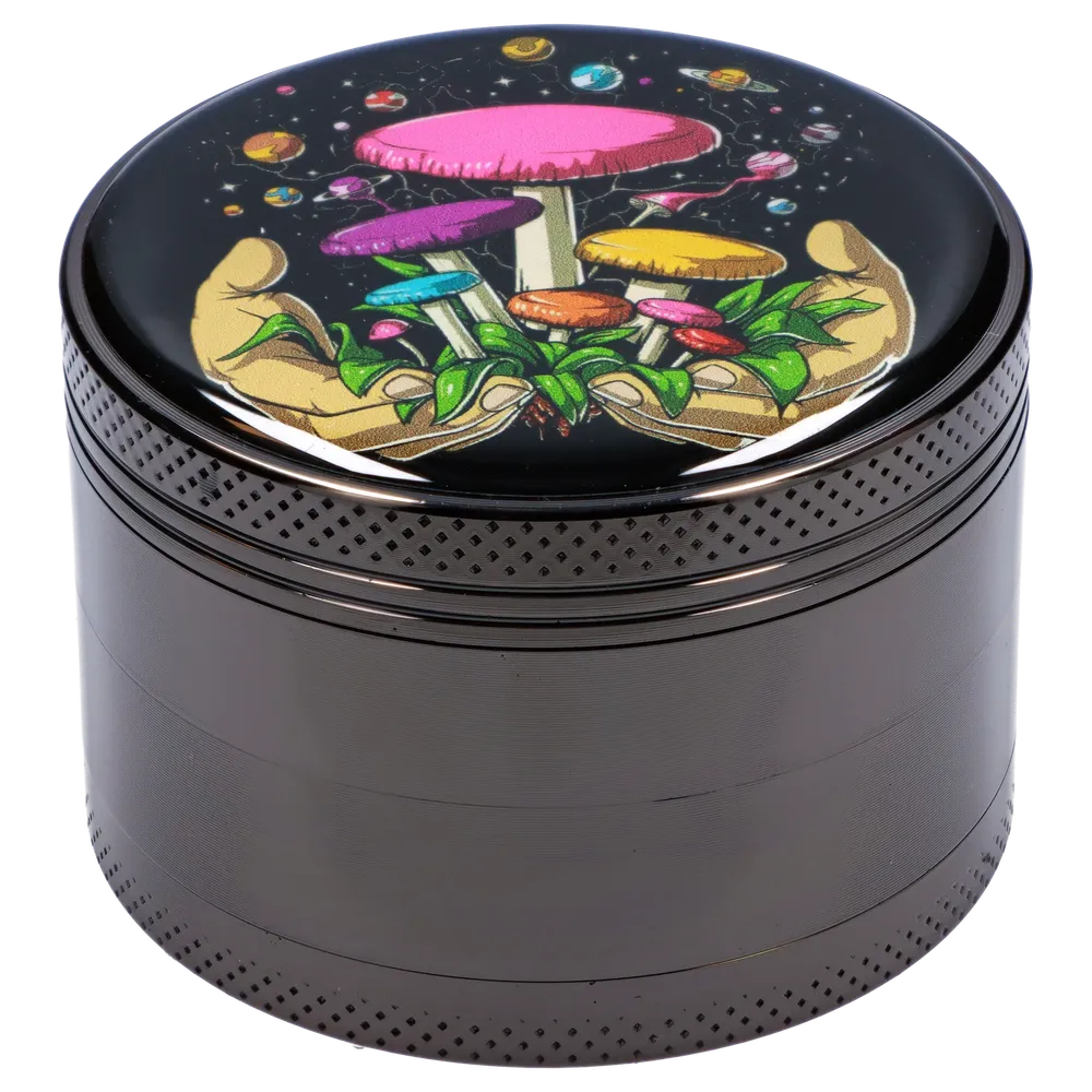 Cloud Cali Inc 63mm Chrome w/ Space Hands Mushroom Grinder