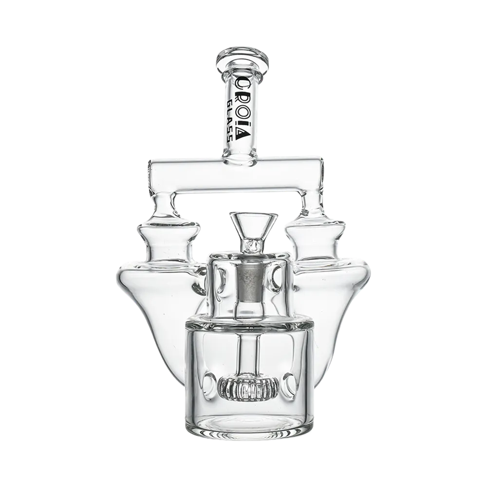 Croia Glass 8" Twin Vortex Recycler Scientific Glass Bong | Croia Glass