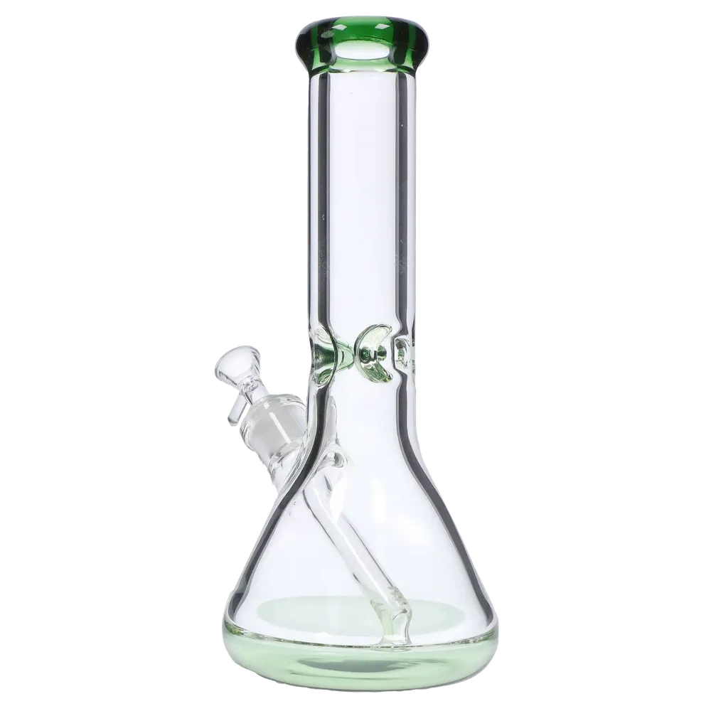DankStop Big Base Beaker with Color Accents Bong - Green - 12 in.
