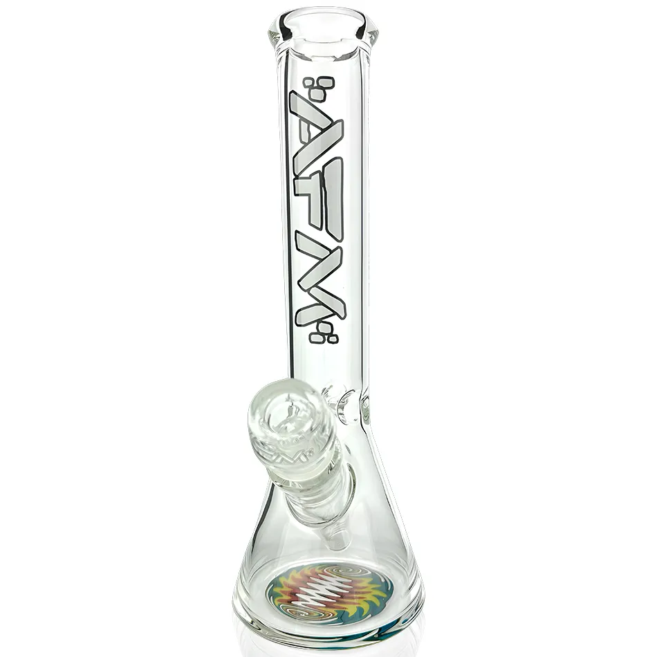 AFM Smoke 10" Rasta Clear Glass Mini Beaker Bong