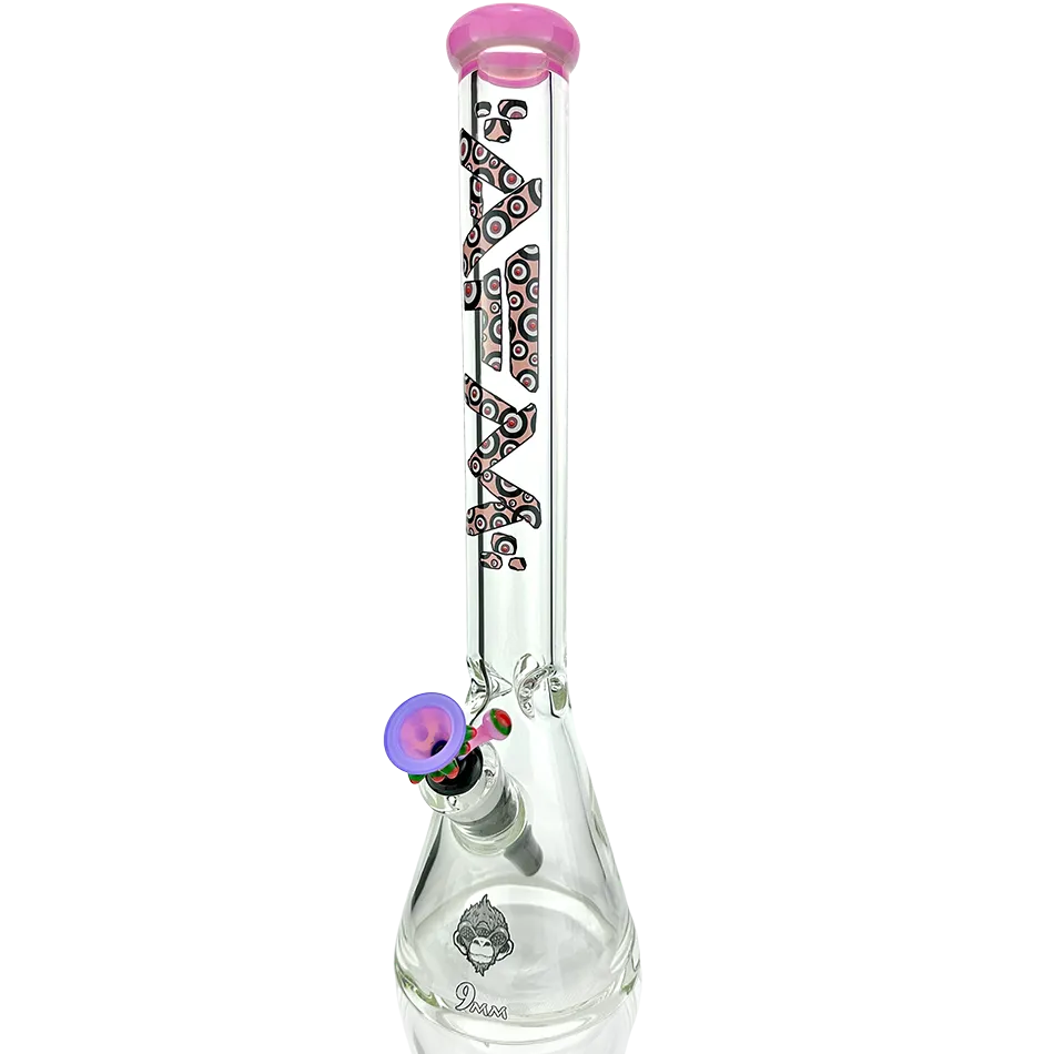 AFM Smoke 18" Evil Eye Clear Glass Beaker Bong