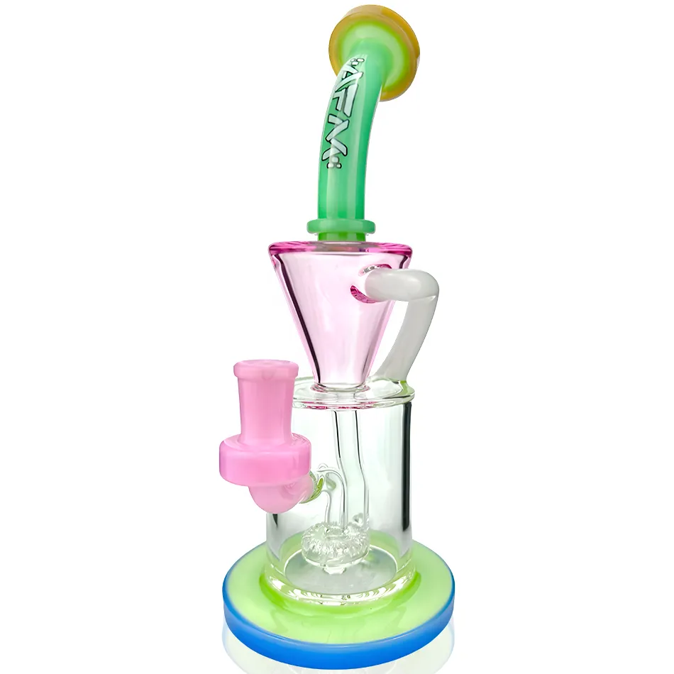 AFM Smoke Drain Incycler Rainbow Color Glass Rig