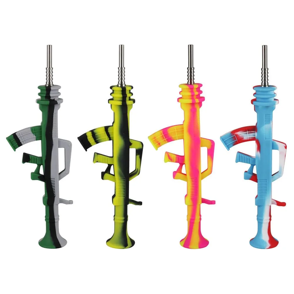 AK47 Silicone Dab Straw - 9.5" / Colors Vary