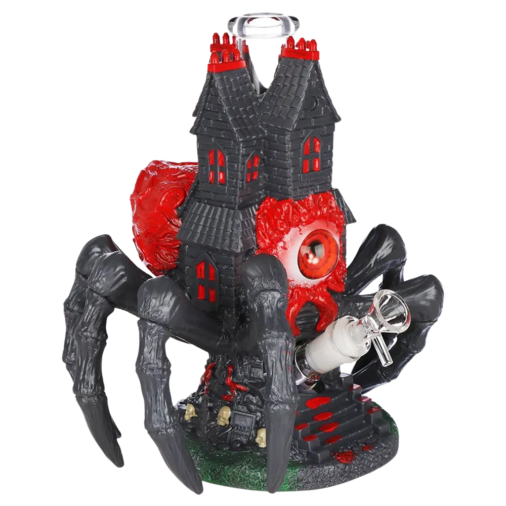 All Seeing Arachnid Castle Glass & Vinyl Bong - 10.25" / 14mm F