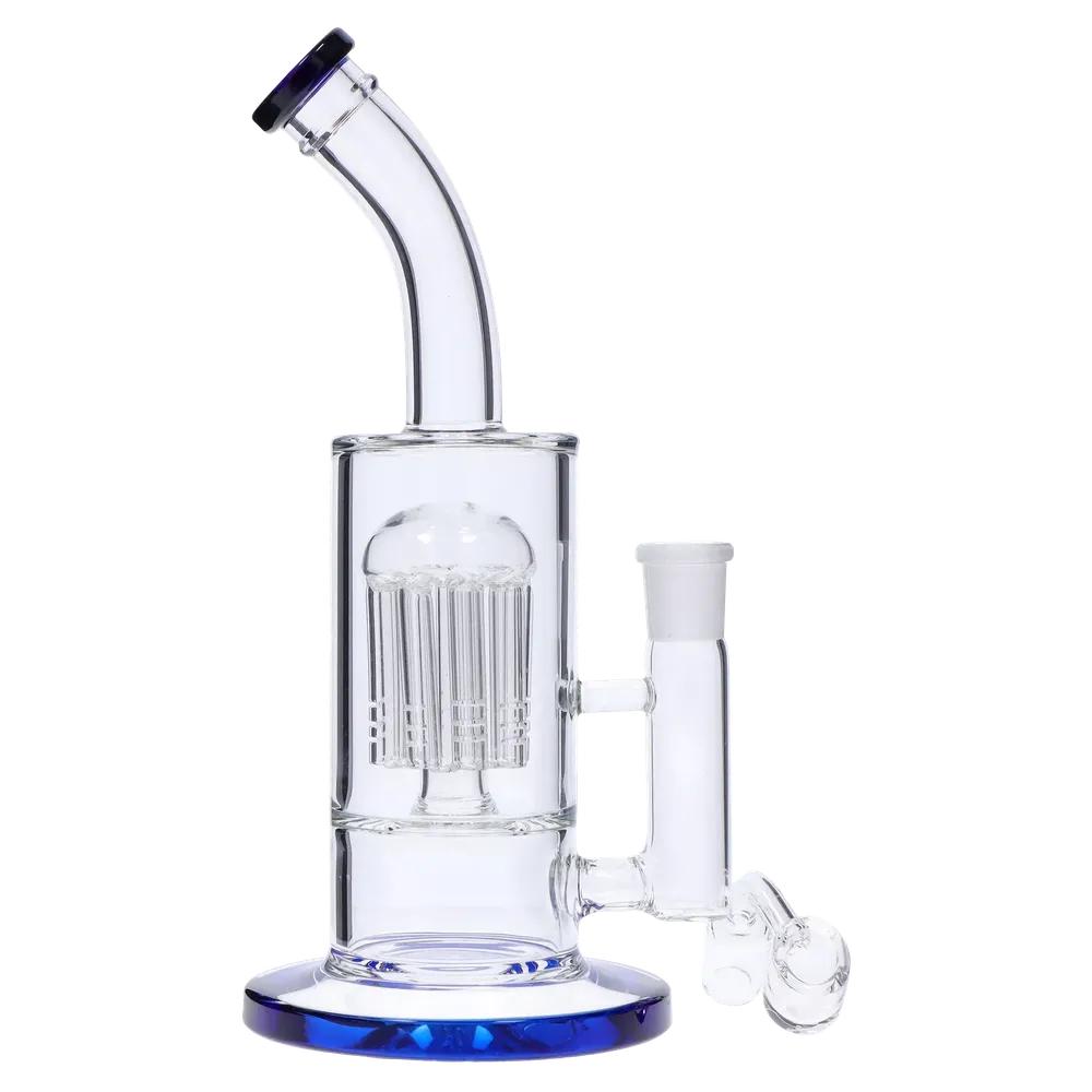DankStop Bent Neck with Tree Perc Dab Rig - Green - 9 in.