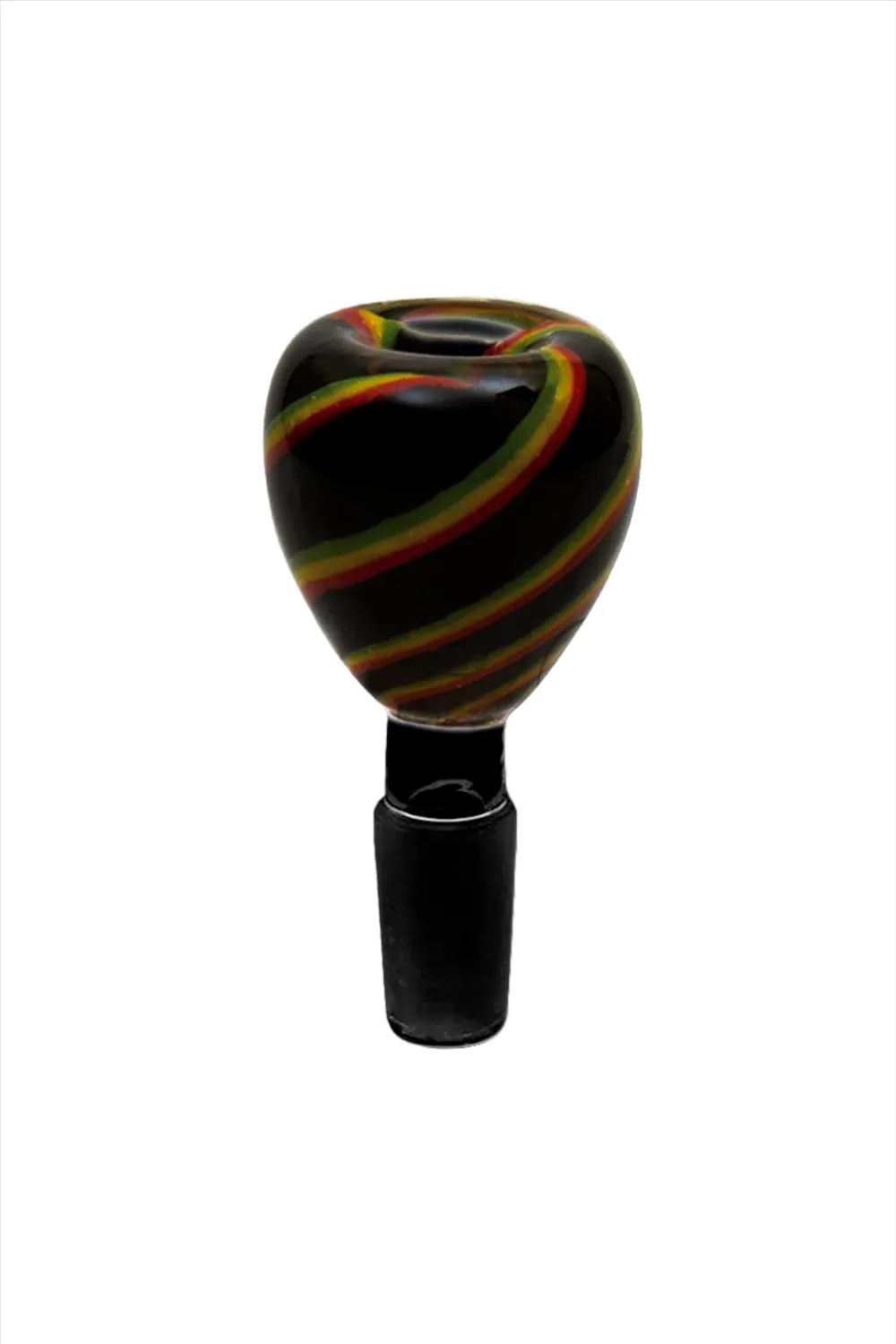 DankStop Black Frit Herb Bowl with Rasta Swirl