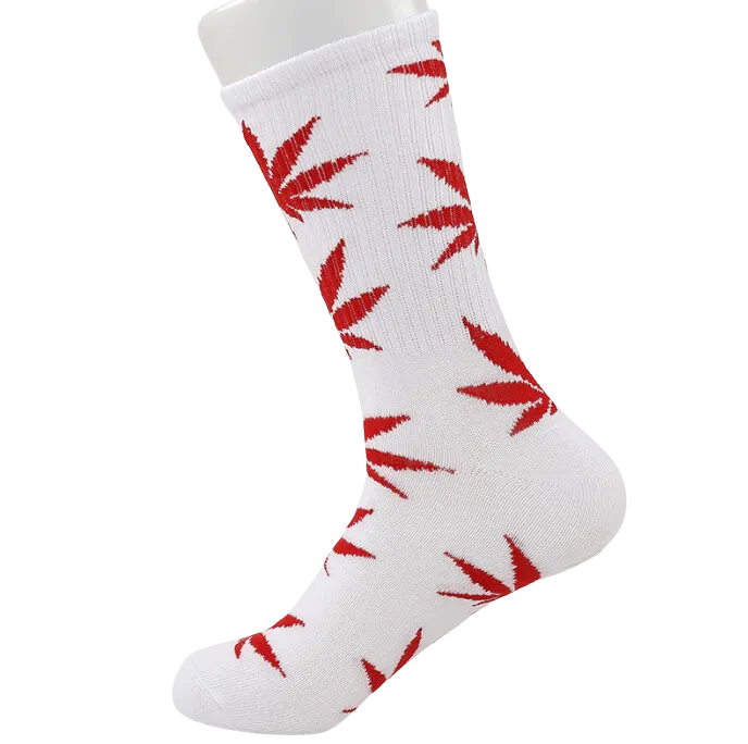 Cloud 8 Cannabis Leaf Cotton Crew Socks