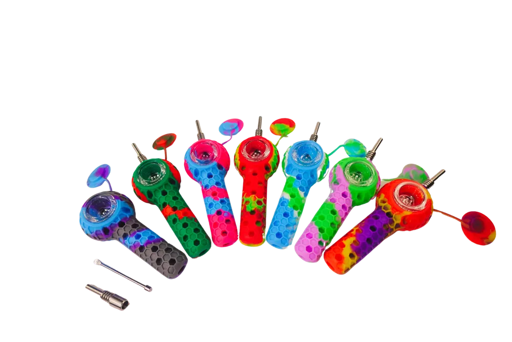 Cloud 8 Silicone 2 in 1 Honey Bee Hand Pipe & Vapor Straw