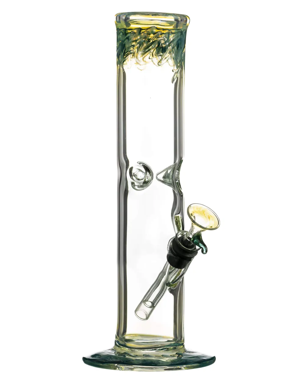 DankStop 10" Straight Tube with Raked Colored Glass Accents