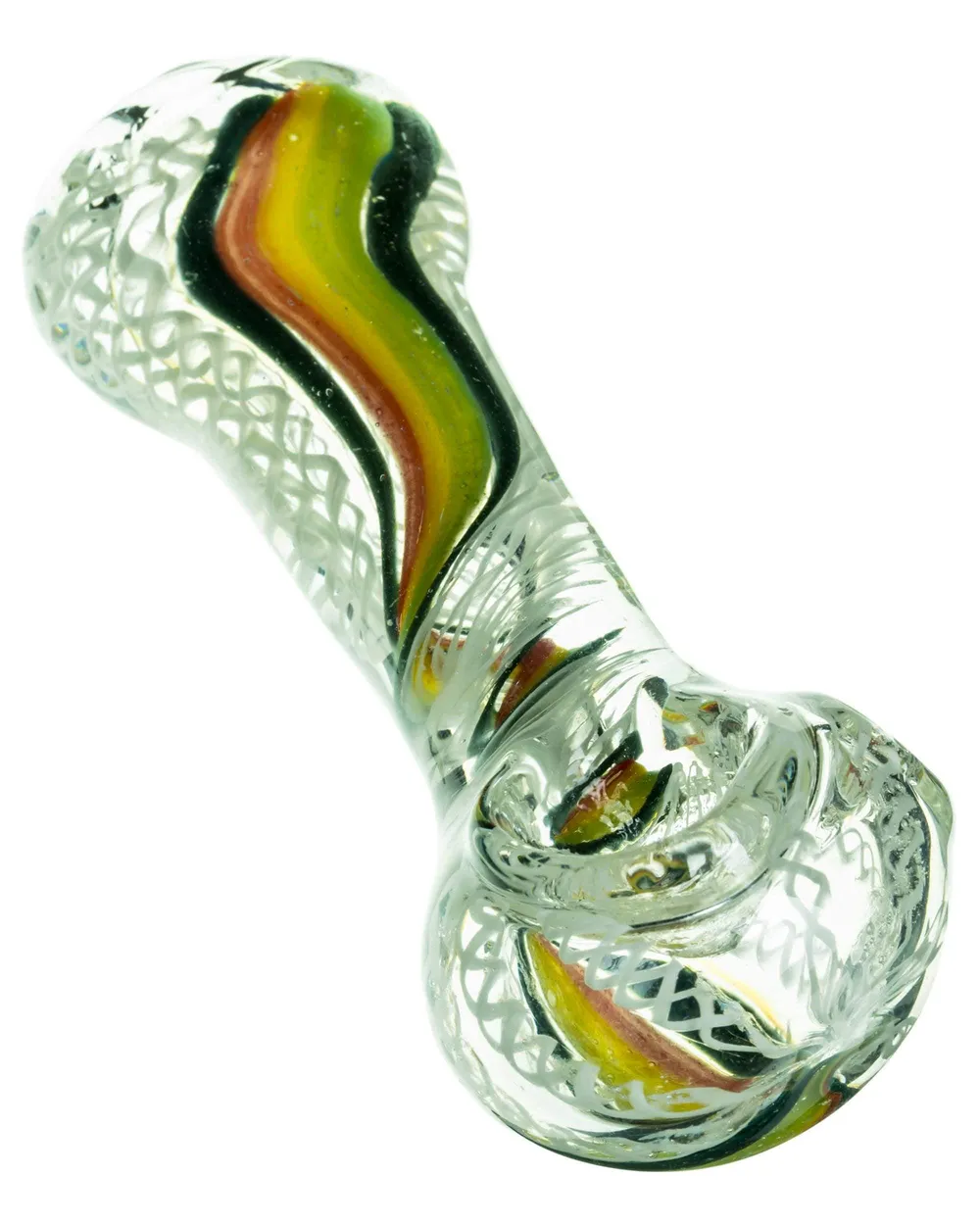 DankStop Flat Mouth Rasta Swirl Spoon Pipe