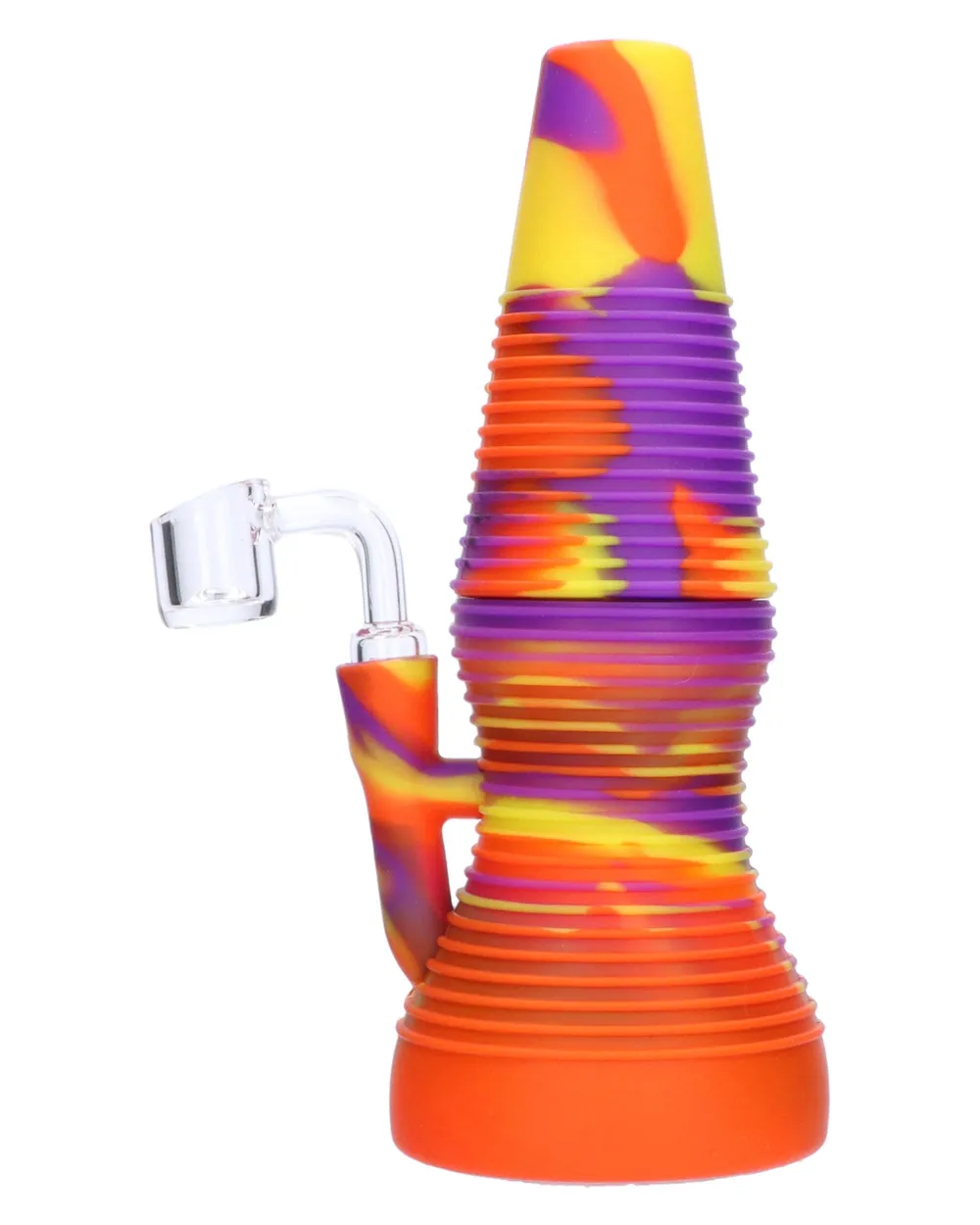 DankStop Silicone Dab Rig With Banger | Orange Yellow & Purple