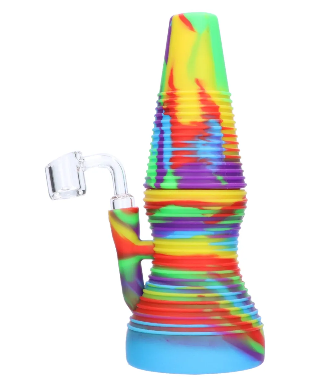 DankStop Rigid Rainbow Silicone Mini Dab Rig