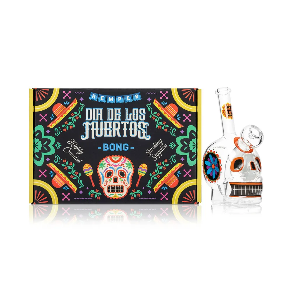 Dia De Los Muertos Skull Bong 6.1"