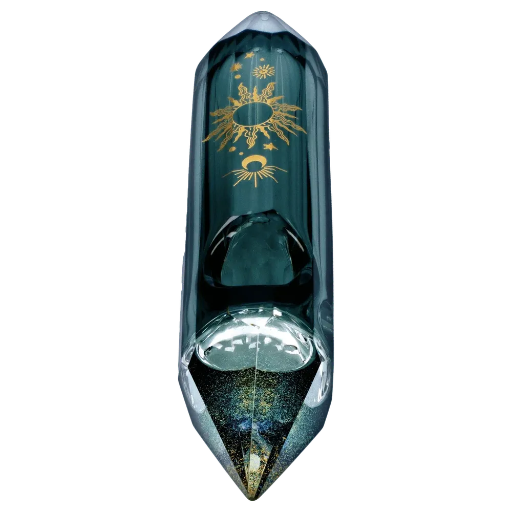 Famous Design - Astral Power Crystal Hand Pipe - Black - 5in