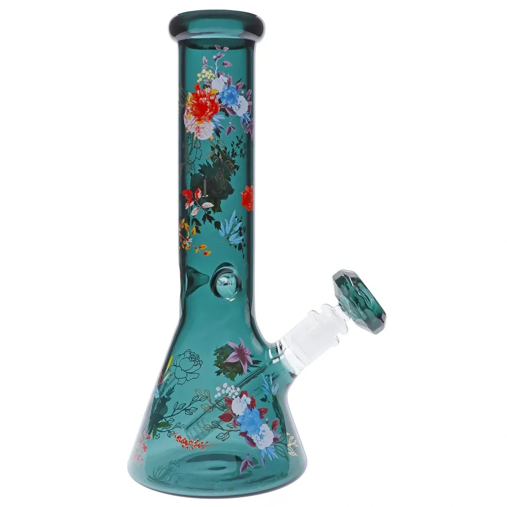 Famous Design Floral Lush Beaker Bong - 12in