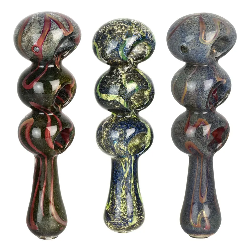 Fermion Skin Triple Bowl Spoon Hand Pipe - 6.5" / Colors Vary