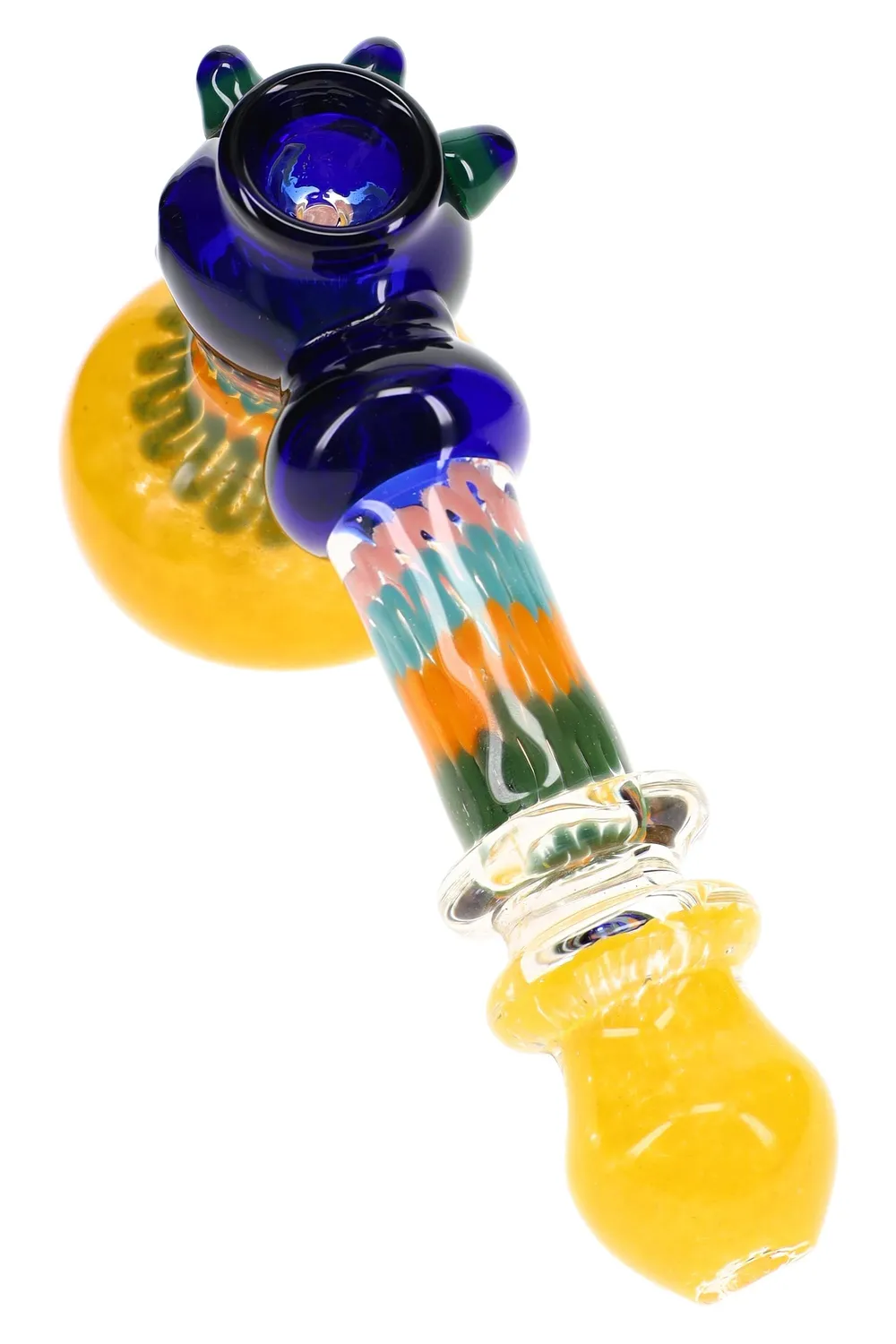 Primate Glass Frit Striped Ring Hammer Bubbler “Glass Parade” – 8½″ – Assorted Colors