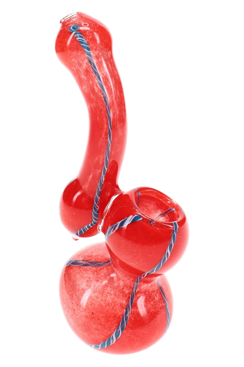 Primate Glass Frit Striped Sherlock Bubbler “Pocket Sleuth” – 5″ – Assorted Colors
