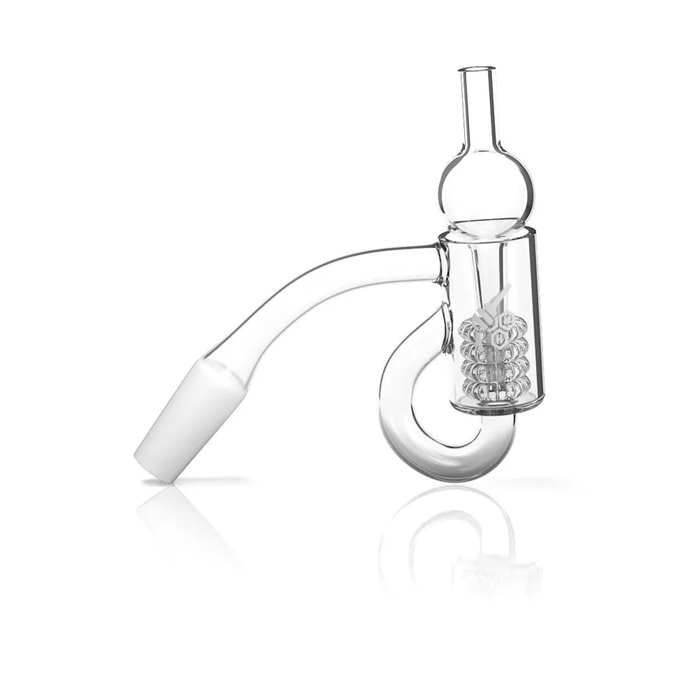Honeybee Herb Honey Recycler 45° Quartz Banger - Yellow Line