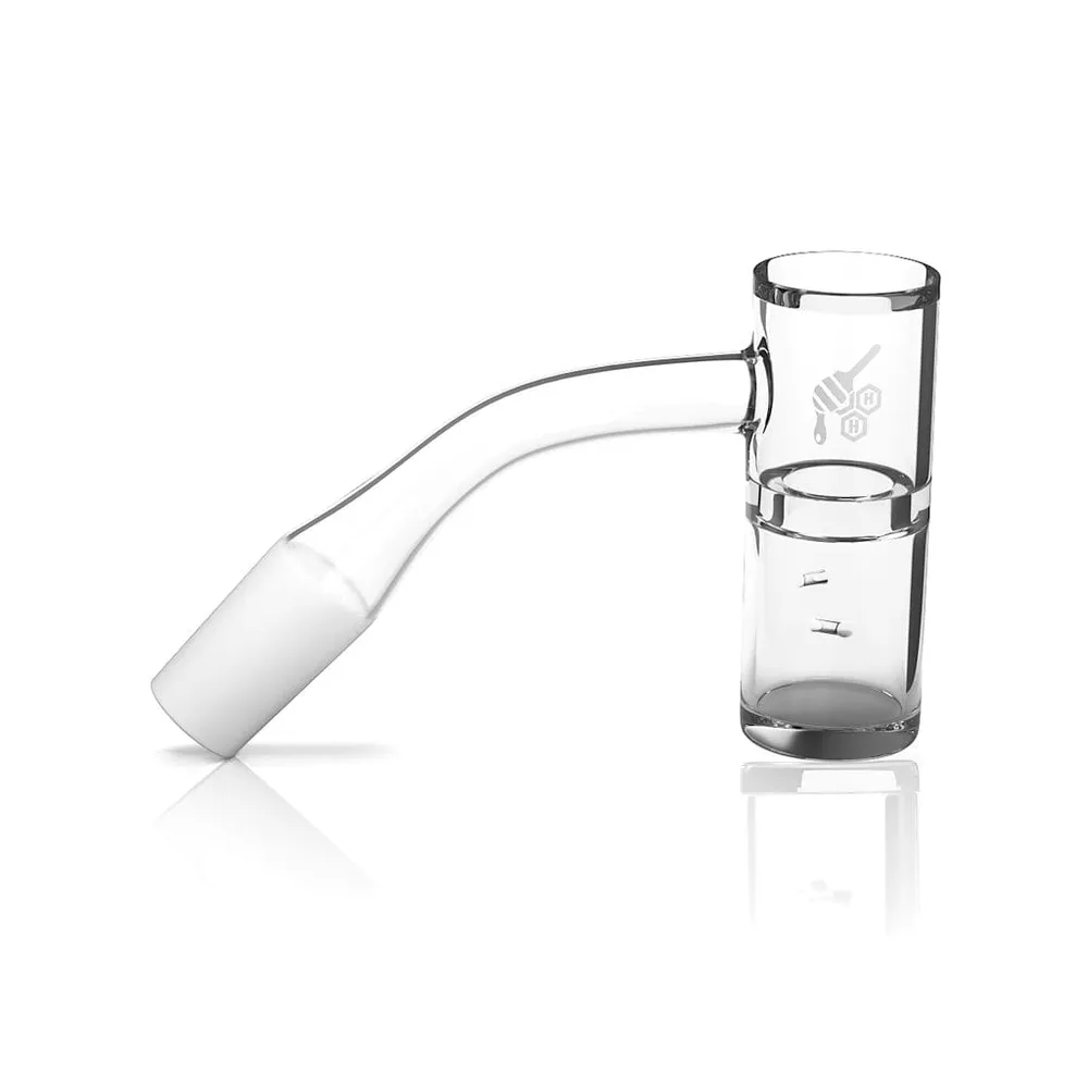 Honeybee Herb Honey Well 45° Quartz Banger - Yellow Line