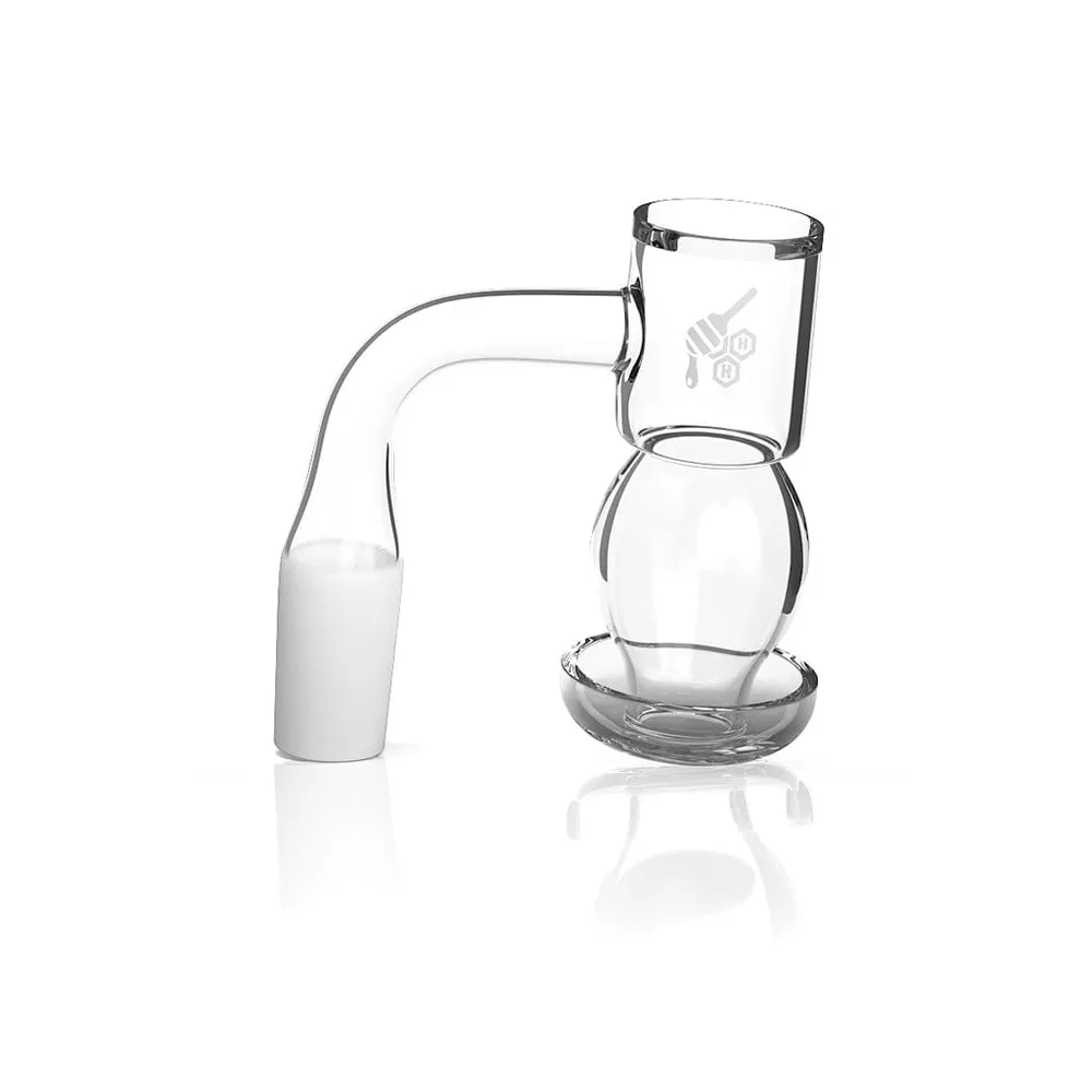 Honeybee Herb Honeysuckle Bubble 90° Quartz Banger - Yellow Line