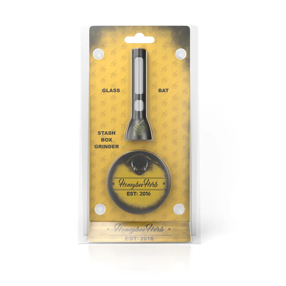 Honeybee Herb Silicone Wrapped Glass Chillum Set