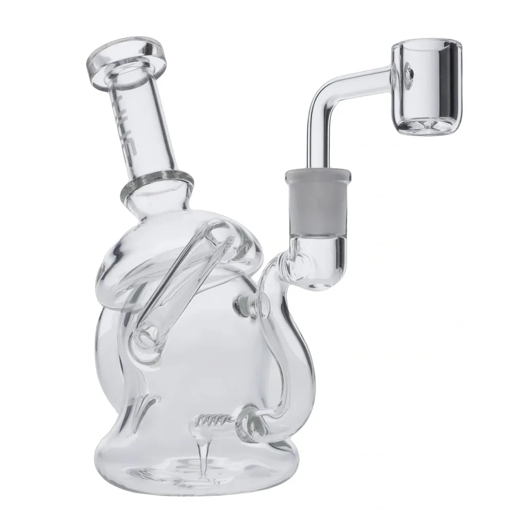 Hue - Mushroom Dab Rig Clear - 6.8"