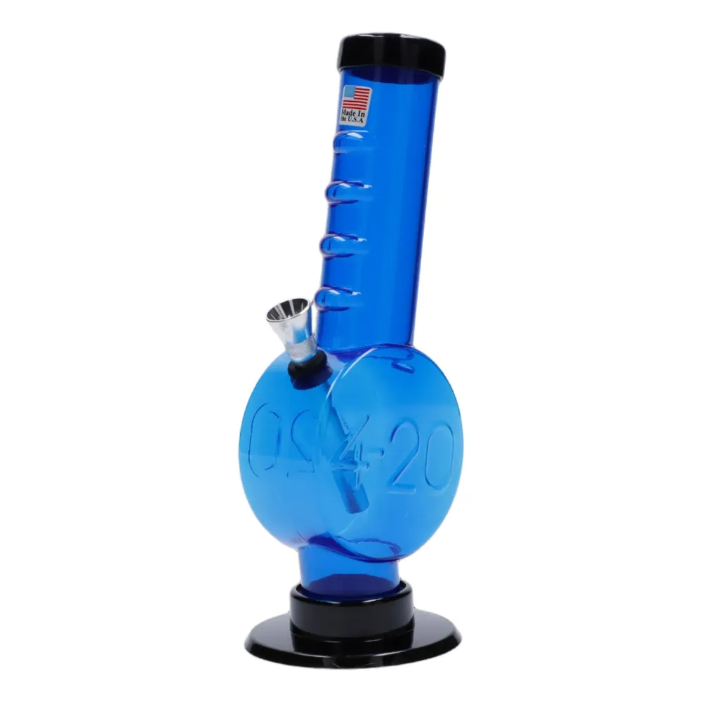 JM Plastics 420 Coin Base with Grip Acrylic Bong - 9 in.