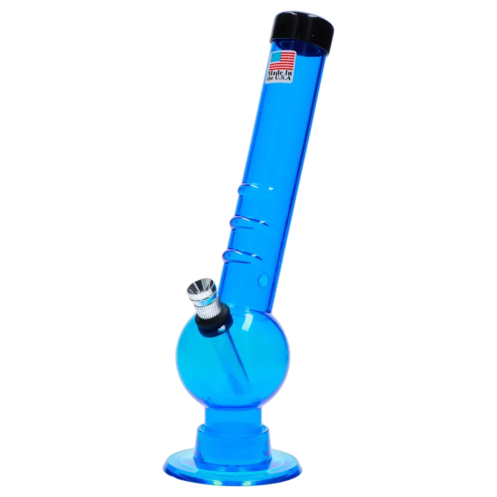 JM Plastics Bent Neck with Grip and Carb Hole Acrylic Bong - 8 in.