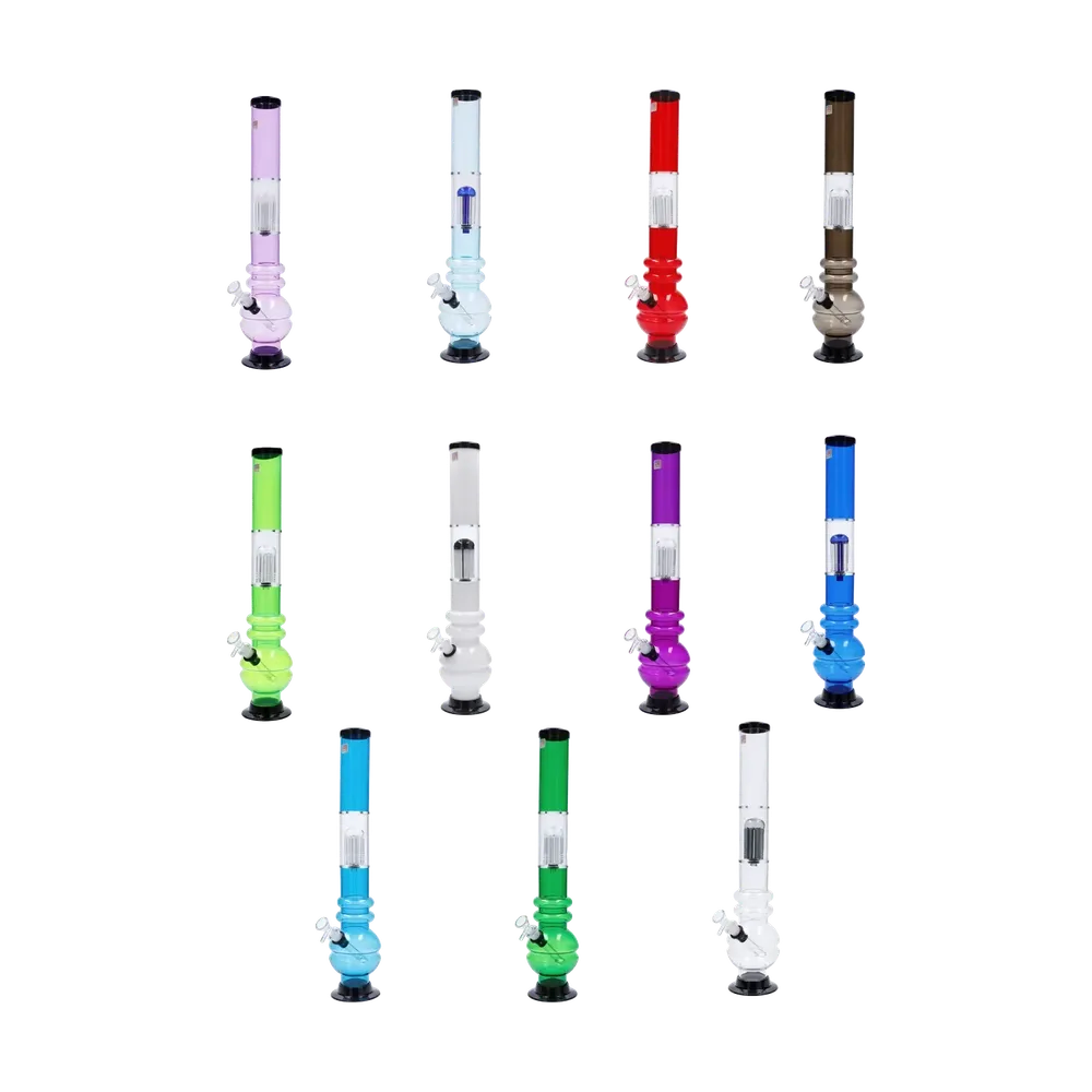 JM Plastics Bubble Base with Glass Perc Acrylic Bong