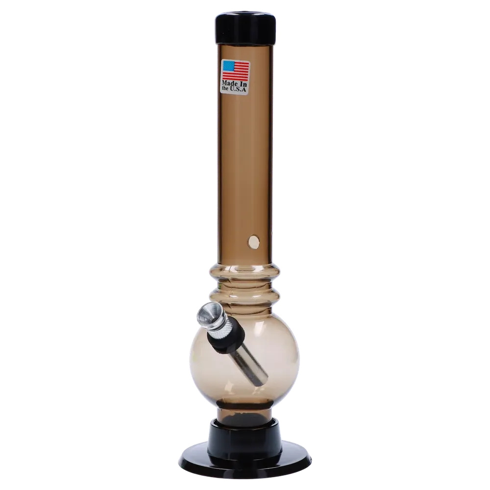 JM Plastics Bubble Base with Grip and Carb Hole Acrylic Bong - 8 in.