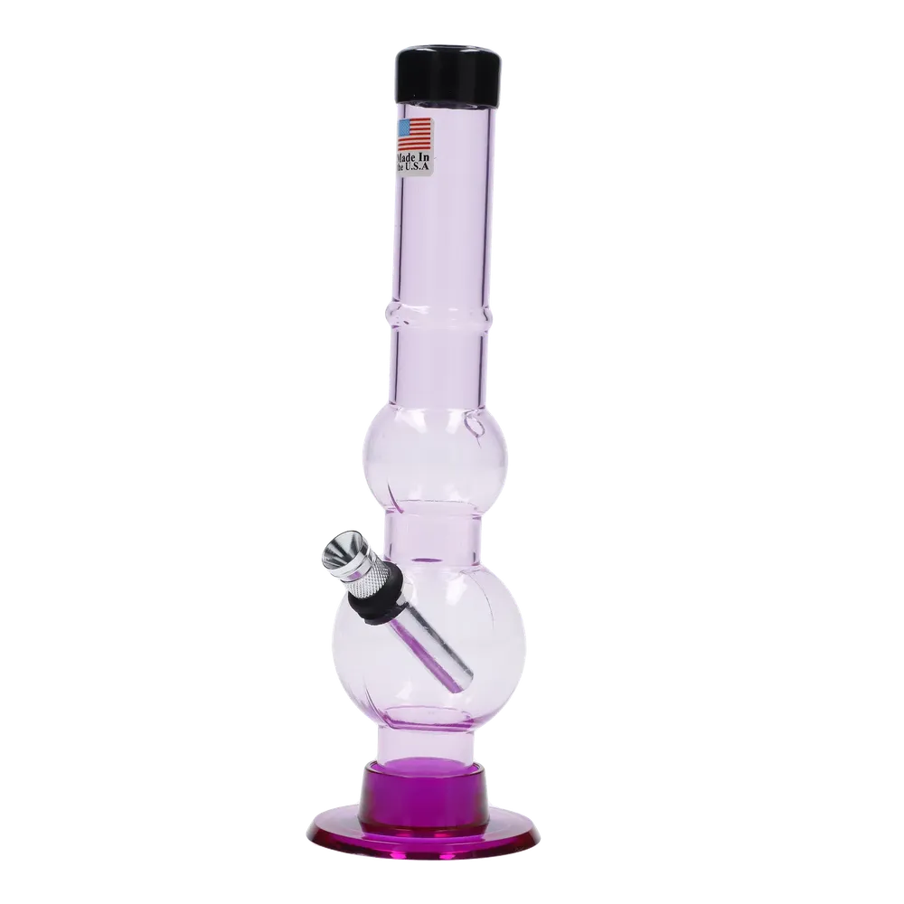 JM Plastics Double Bubble with Grip and Carb Hole Acrylic Bong - 8 in.