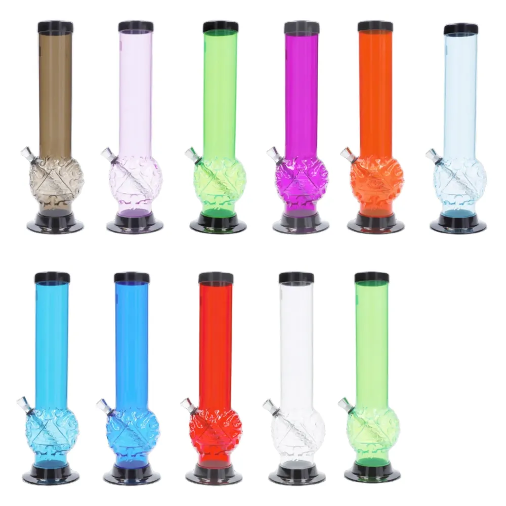 JM Plastics Evil Eye Pyramid Bubble Base Acrylic Bong - 12 in.