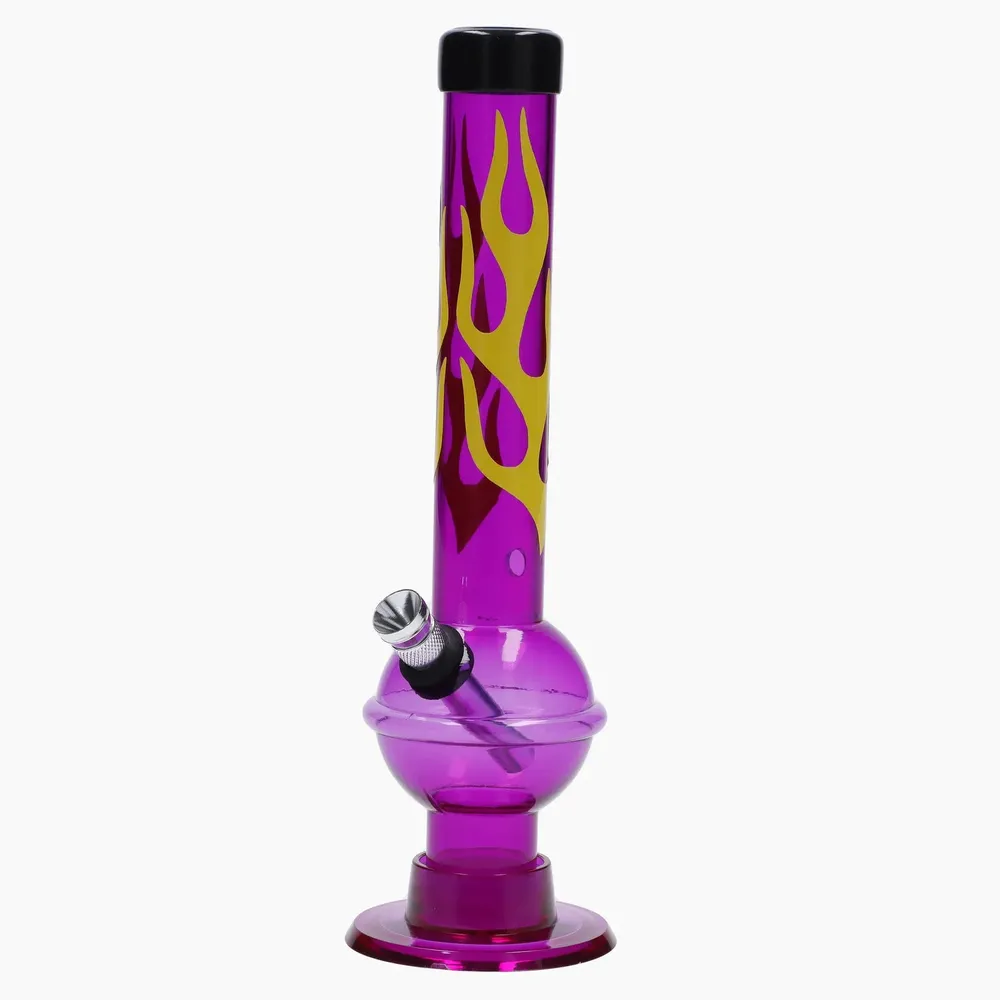 JM Plastics Flame Bubble Base with Ring and Carb Hole Acrylic Bong