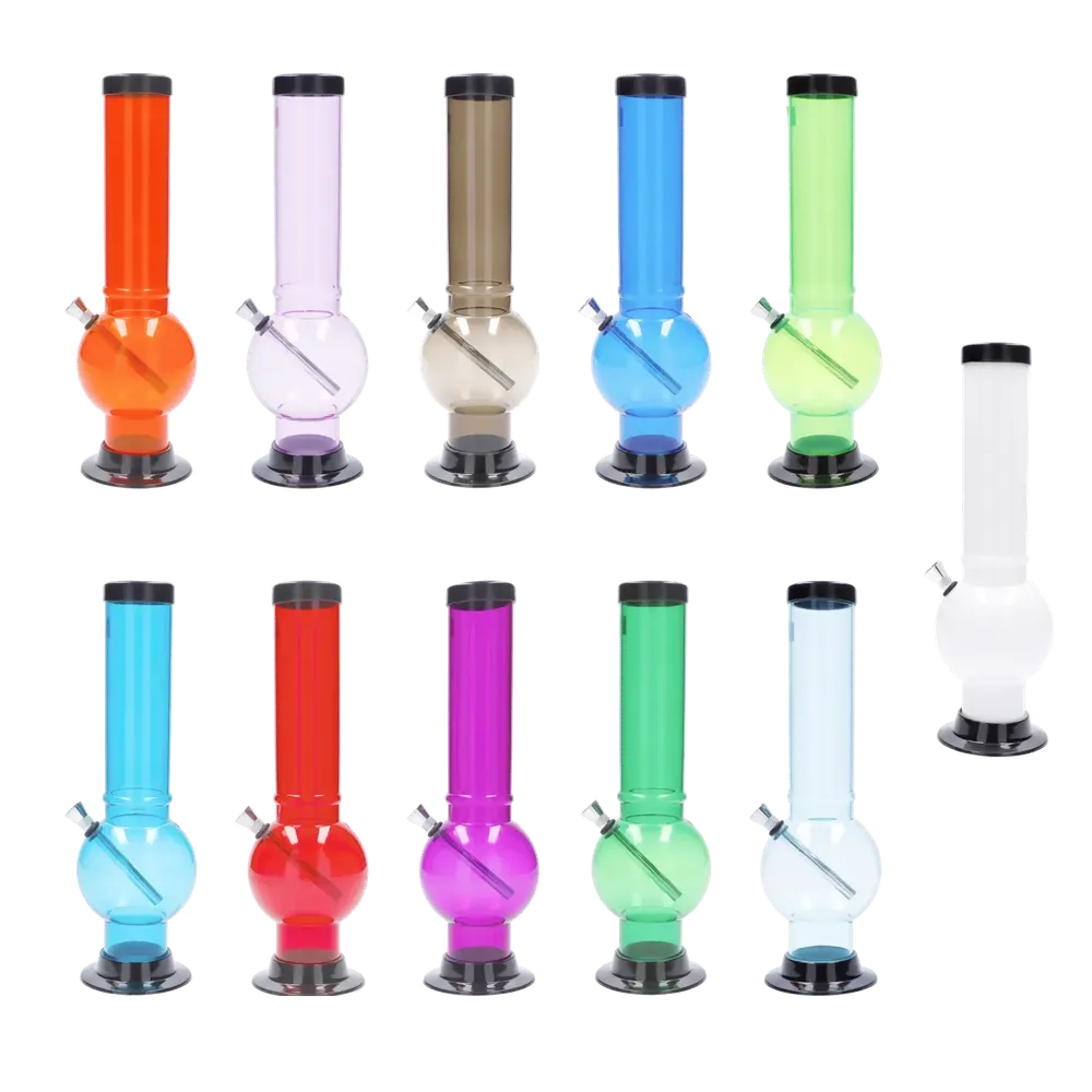 JM Plastics Large Bubble Base Acrylic Bong - 12 in.