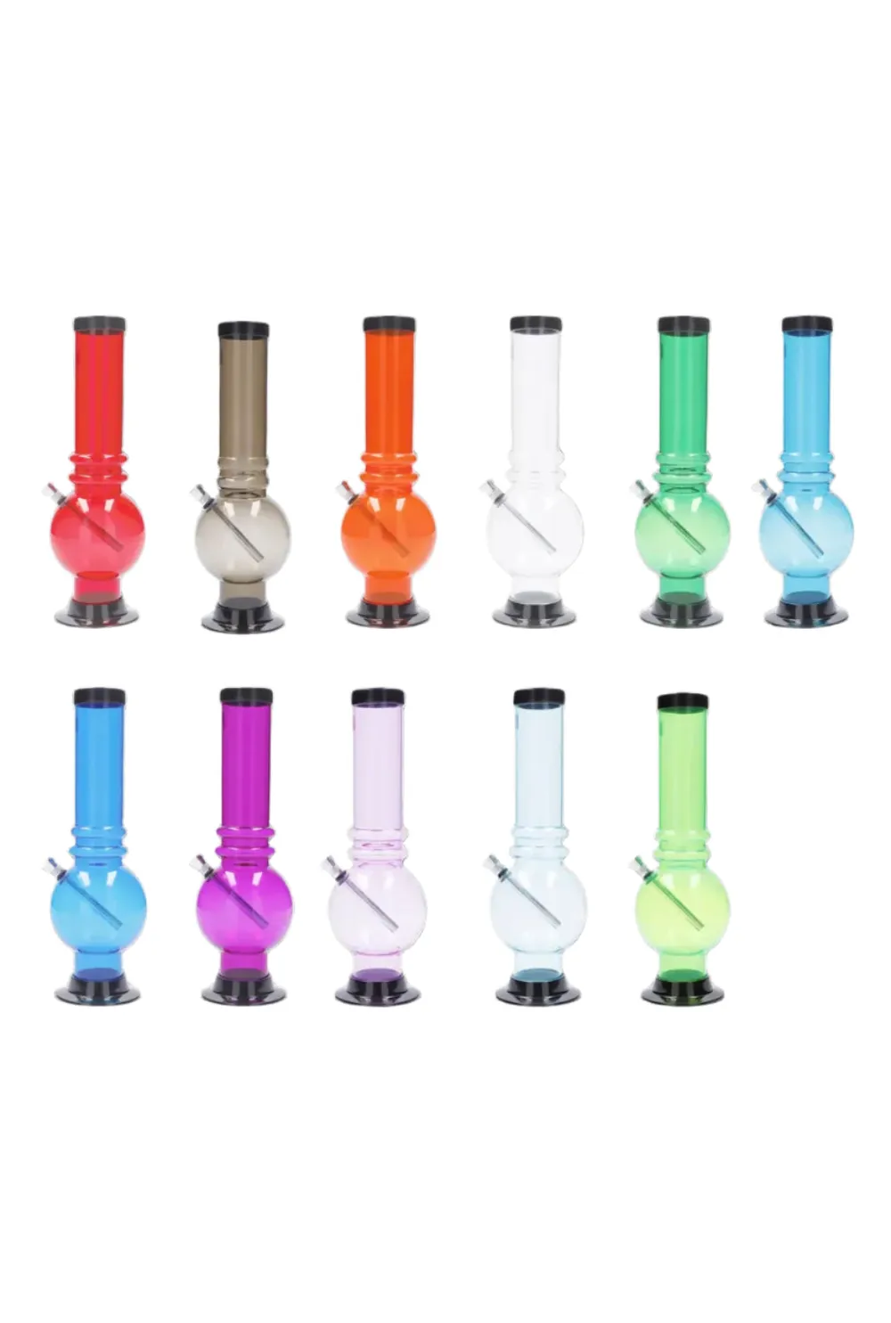 JM Plastics Large Bubble Base with Grip Acrylic Bong - 12 in.