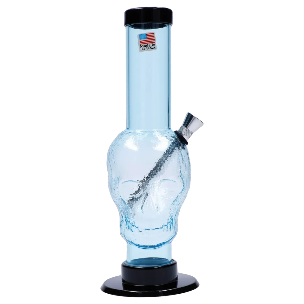 JM Plastics Skull Base with Carb Hole Acrylic Bong - 9 in.