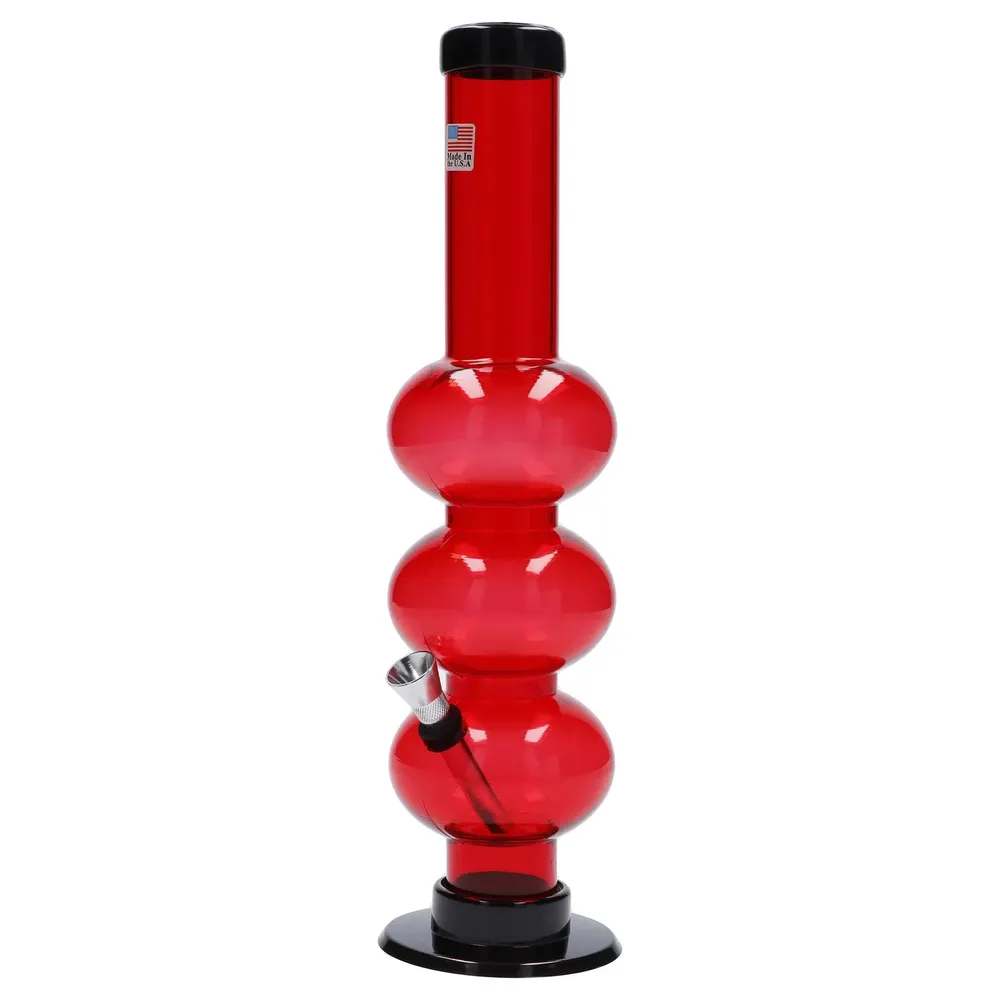 JM Plastics Triple Bubble Acrylic Bong - 12 in.