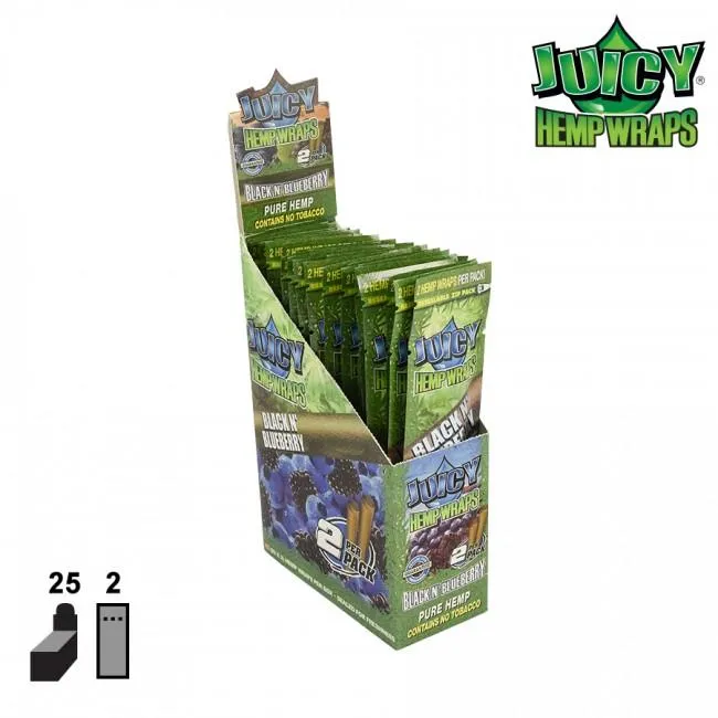 DankStop Juicy Hemp Wraps Black and Blueberry Wild - 2pk