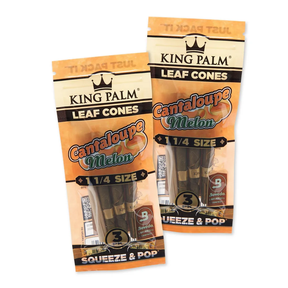 King Palm 1-1/4 Size Flavored Palm Leaf Cones - 2 Packs of 3