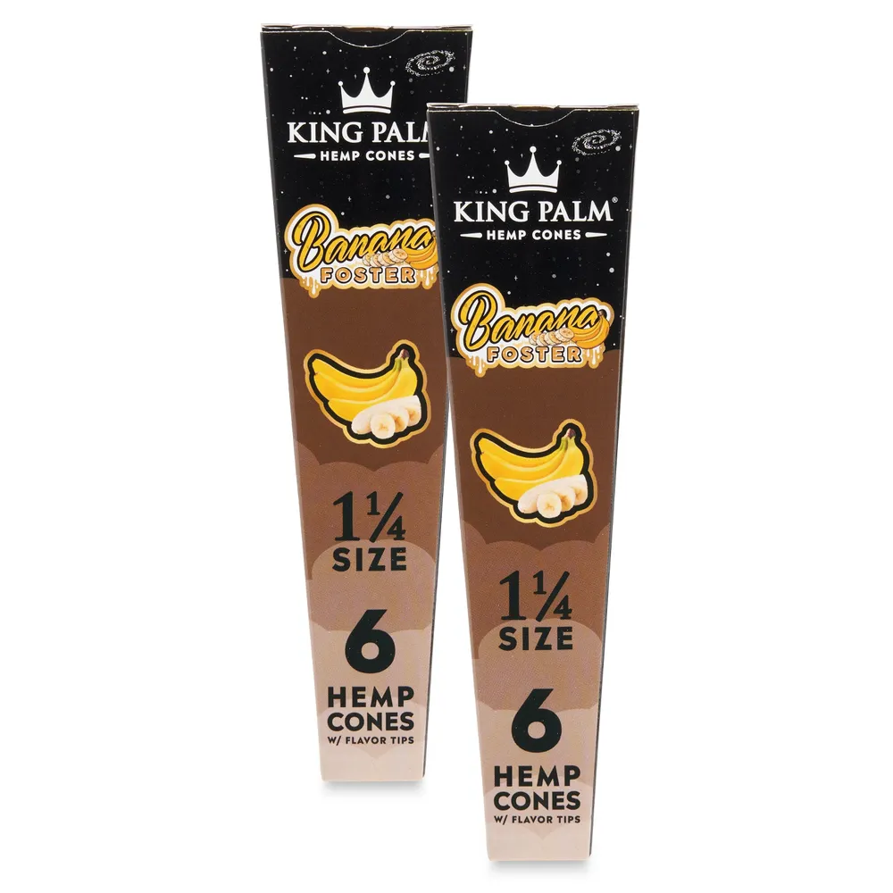 King Palm 1-1/4 Size Flavored Pre Rolled Hemp Cones - 2 Packs of 6