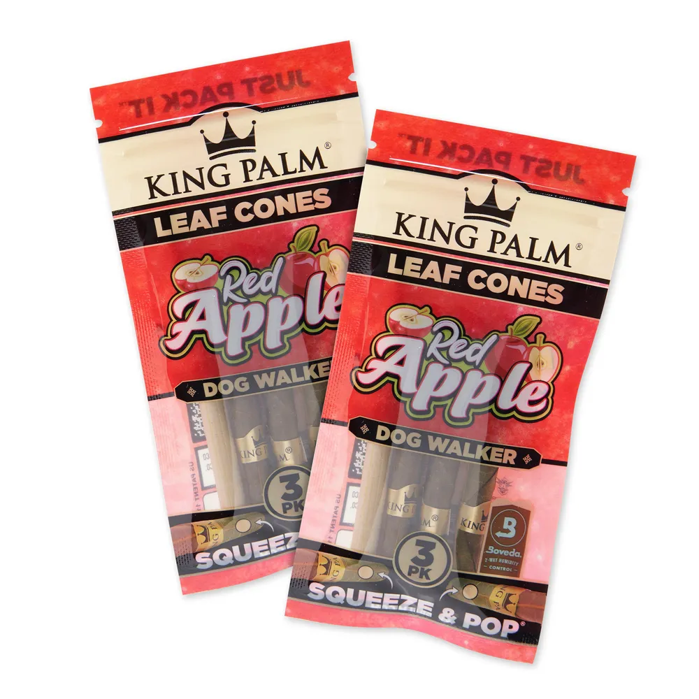 King Palm Dogwalker Size Flavored Palm Leaf Cones - 2 Packs of 3