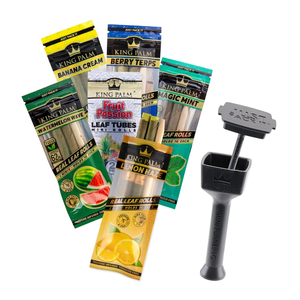King Palm Mini Flavored Pre Rolled Leaf Tubes - Combo Pack With Funnel