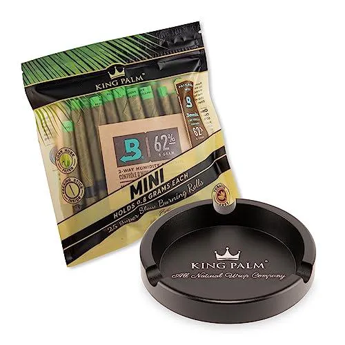 King Palm Mini Natural Pre Roll Palm Leaf Tubes With Ashtray - 25 Pack